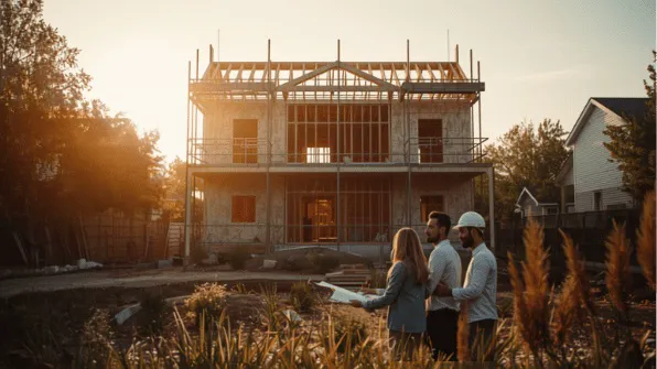 Casa em construção em bairro planejado
